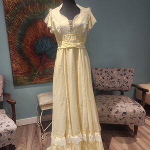 Vintage Yellow Lace Dress